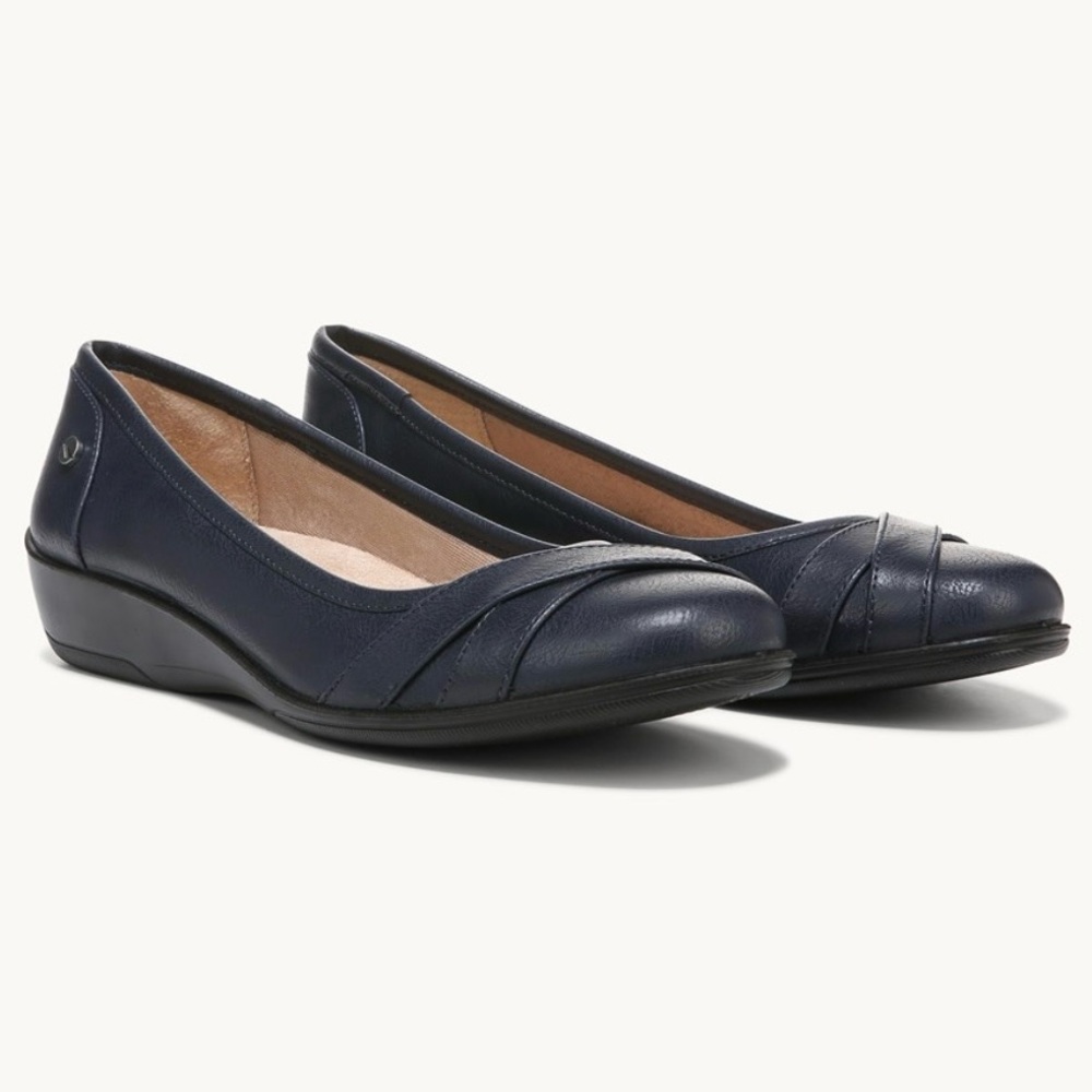 Life Stride I-Loyal Wedge Flat Navy Blue Size 6